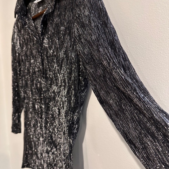 DYNAMITE Vintage Sparkly Blouse - Picture 3 of 5